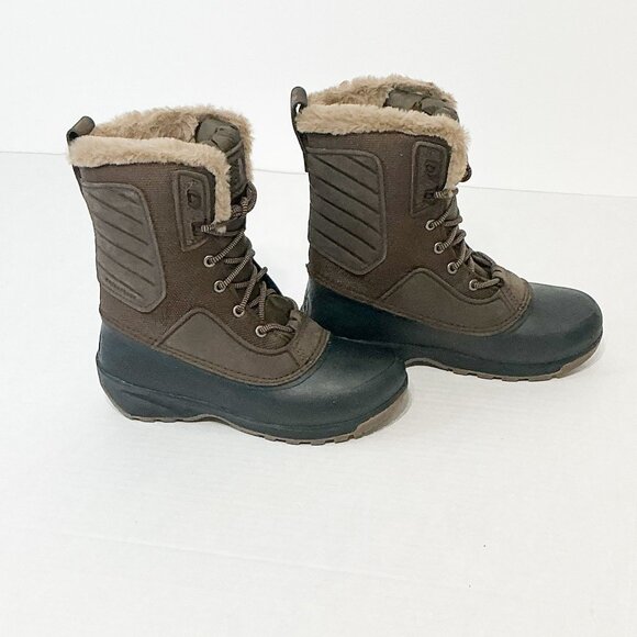 The North Face NWB Sz 6 Brown Shellista IV Waterproof Leather Mid Boots - Picture 11 of 14